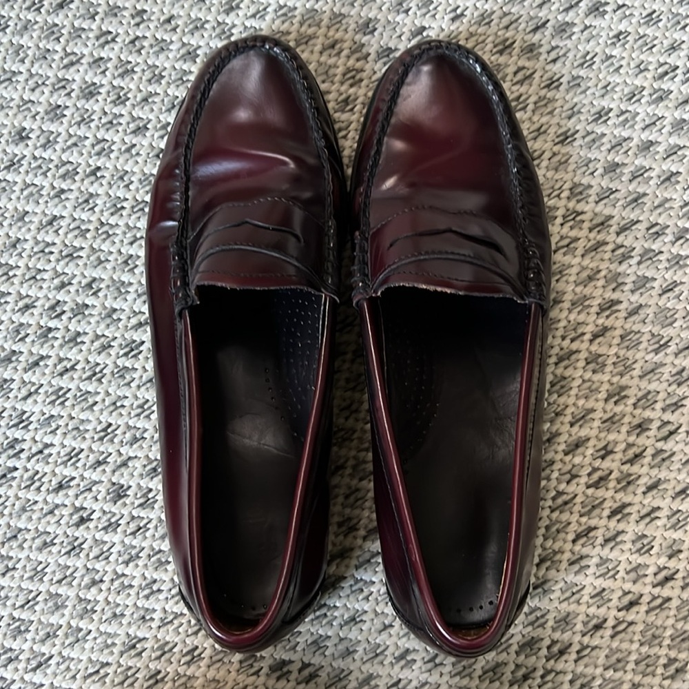 Burgundy”Wine” Bass Weejun Leather Whitney Women’s Loafers Size 10/41